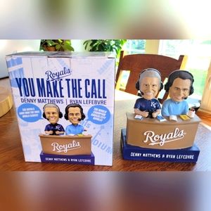 NIB Denny Matthews Ryan Lefebvre Royals Talking Bobblehead
